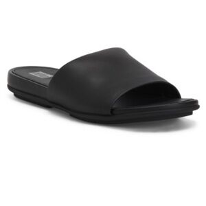 FITFLOP All blackLeather Pool Slides